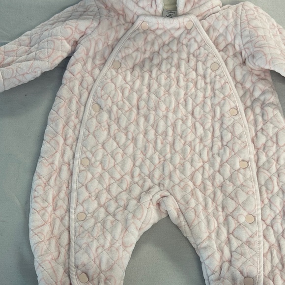 Nordstrom Pink Quilted Baby Footie Bunting Bag with Bear Ears - Picture 4 of 6